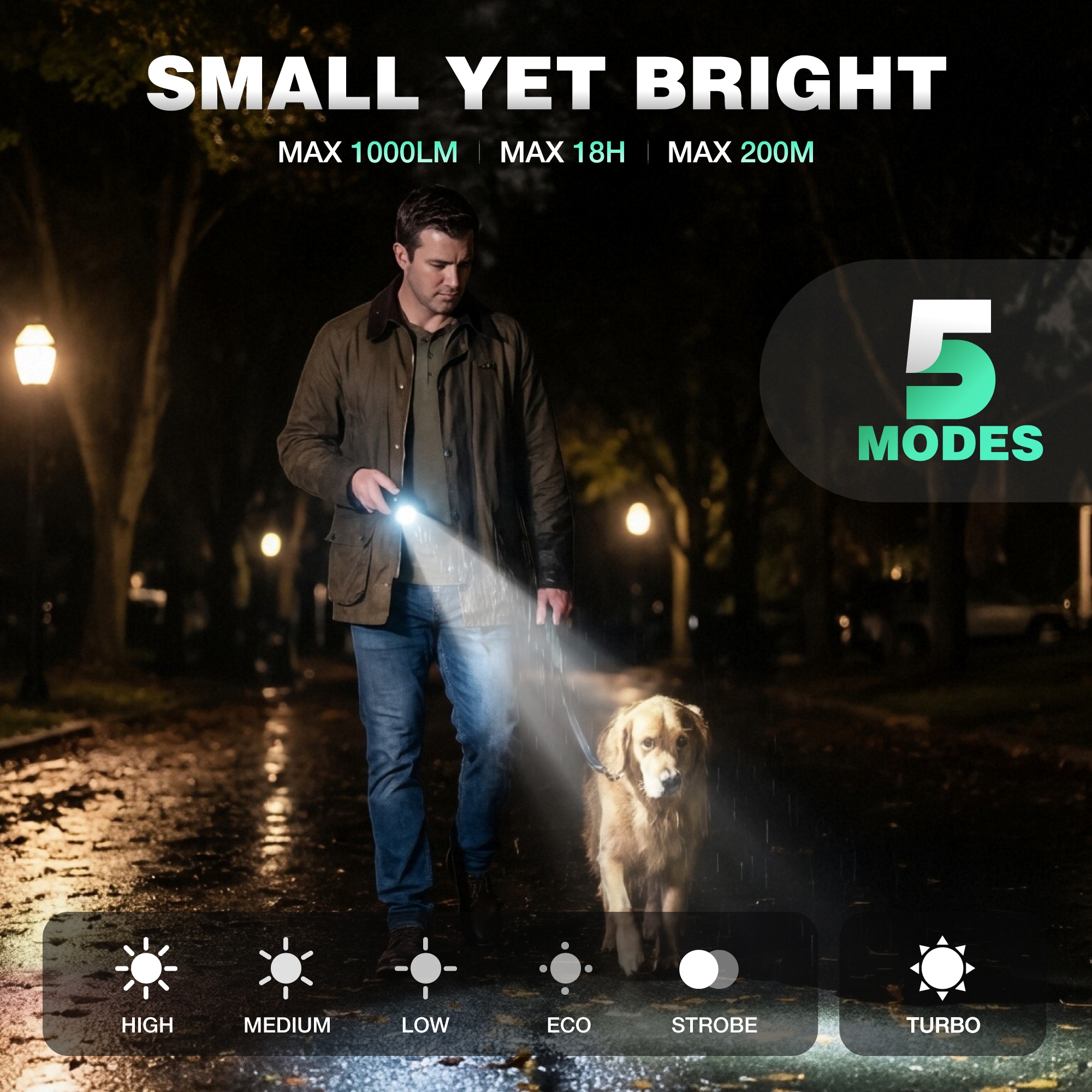 Zoomable Dual Power Flashlight