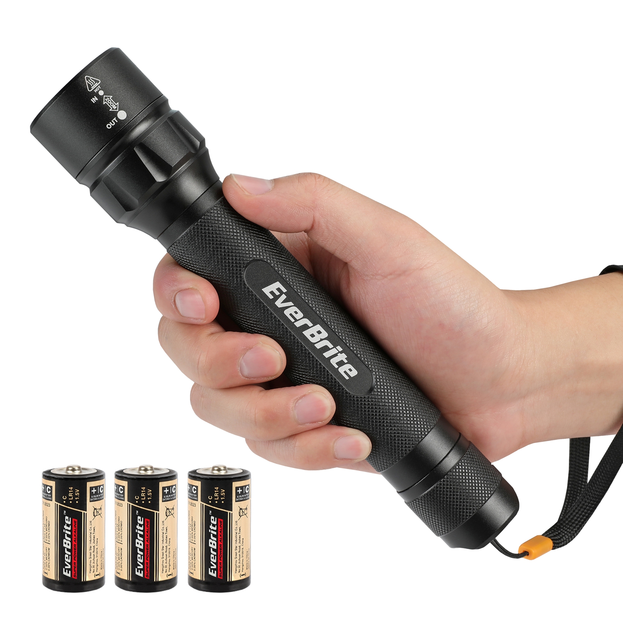 3C Adjustable Focus Zoomable Aluminium Flashlight with Lanyard - image 2