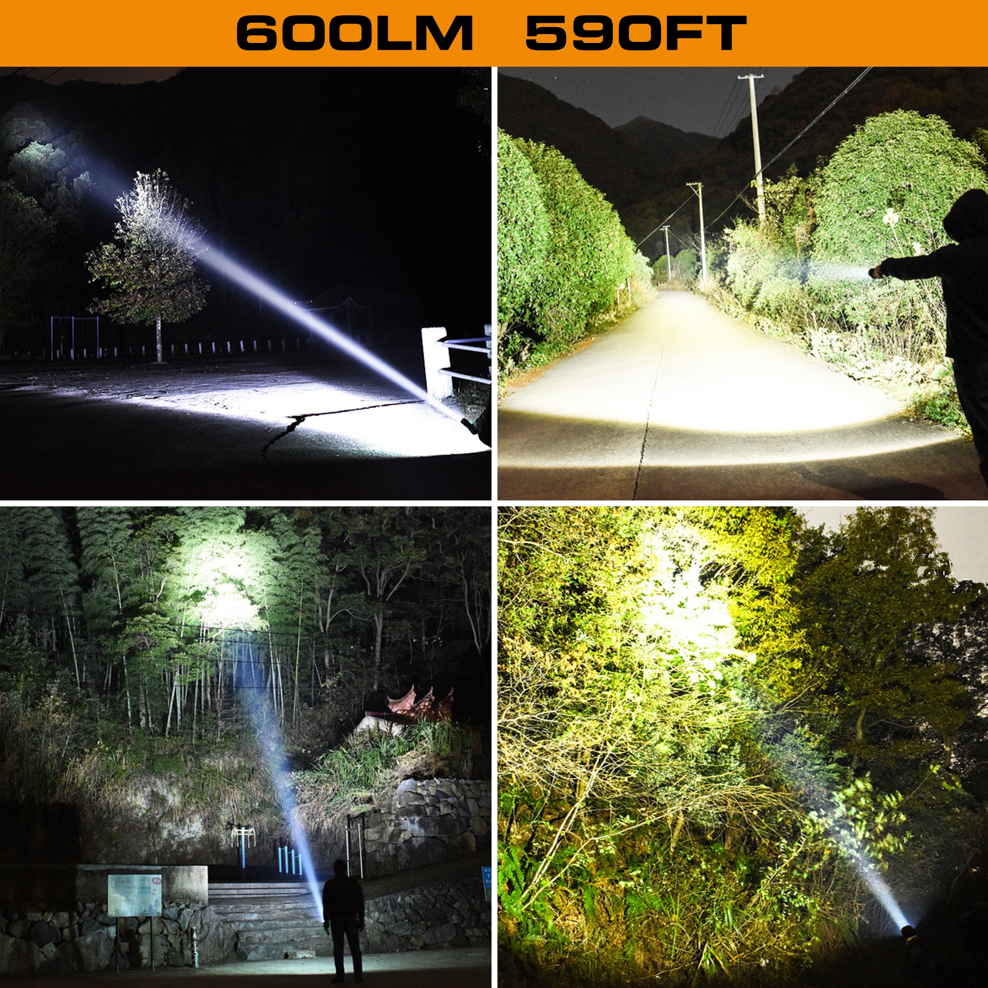 3C Adjustable Focus Zoomable Aluminium Flashlight with Lanyard - image 6