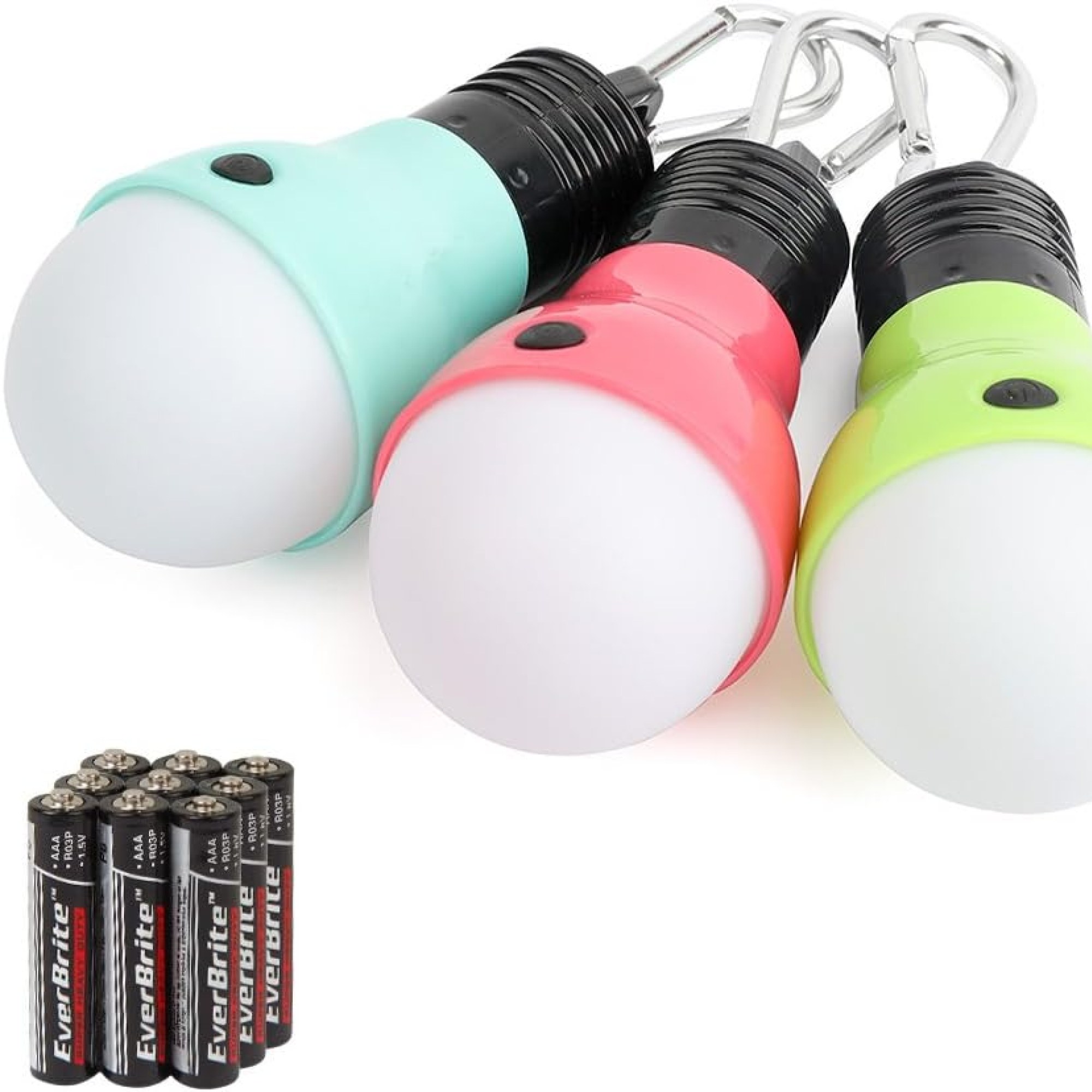 PORTABLE LED HANGING LANTERN TENT LIGHT BULB-ASSORTED COLORS