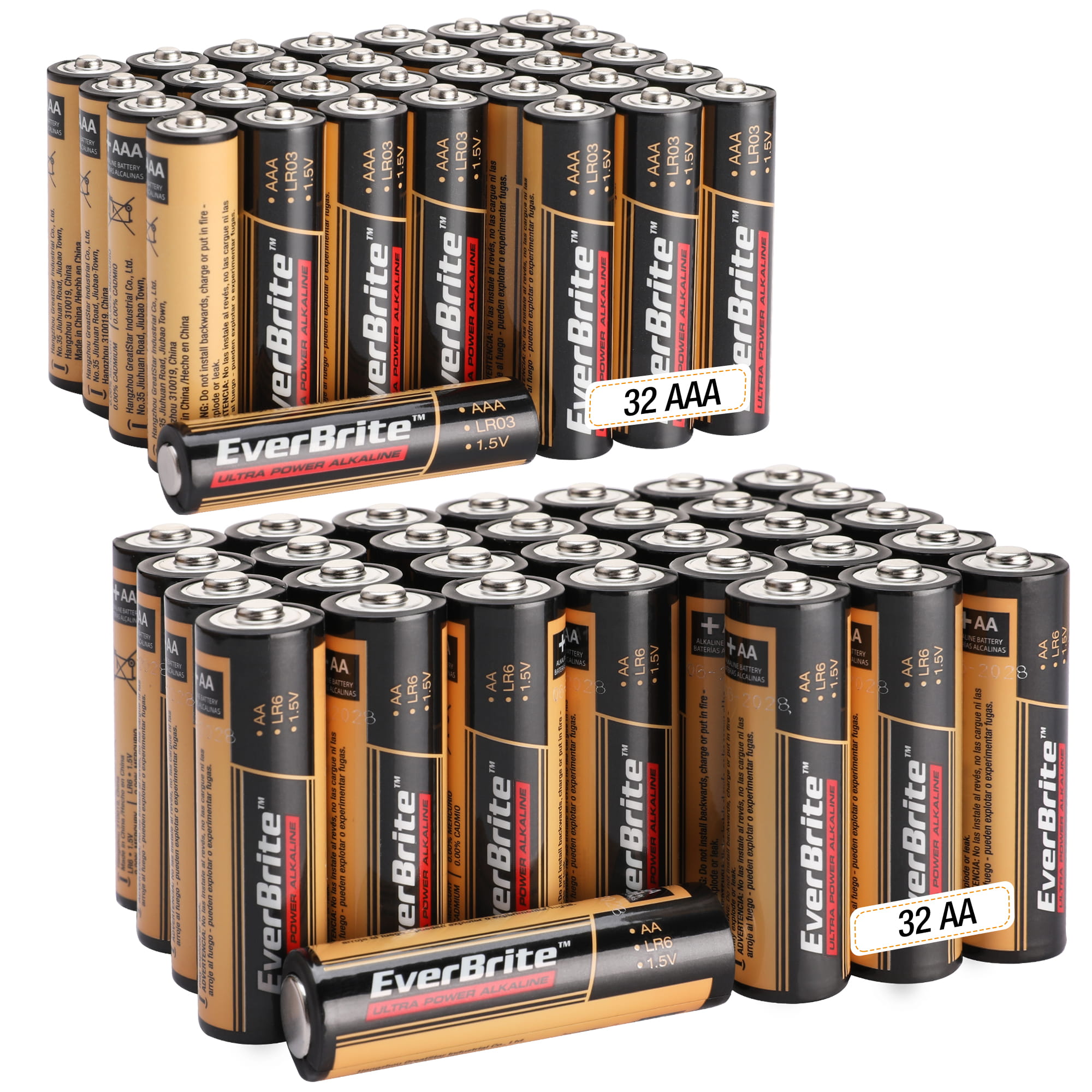 64PCS HIGH-PERFORMANCE ALKALINE BATTERY SET