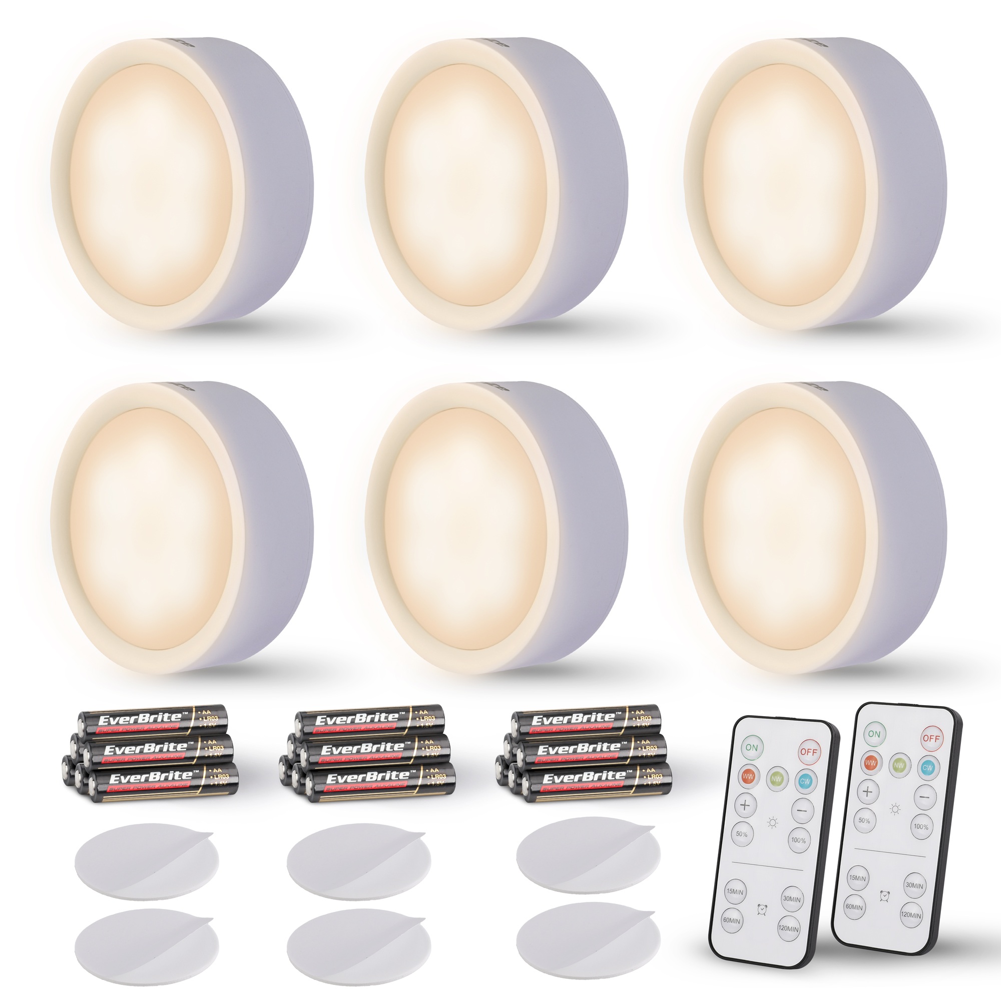WIRELESS LED PUCK LIGHTS WITH REMOTE CONTROL