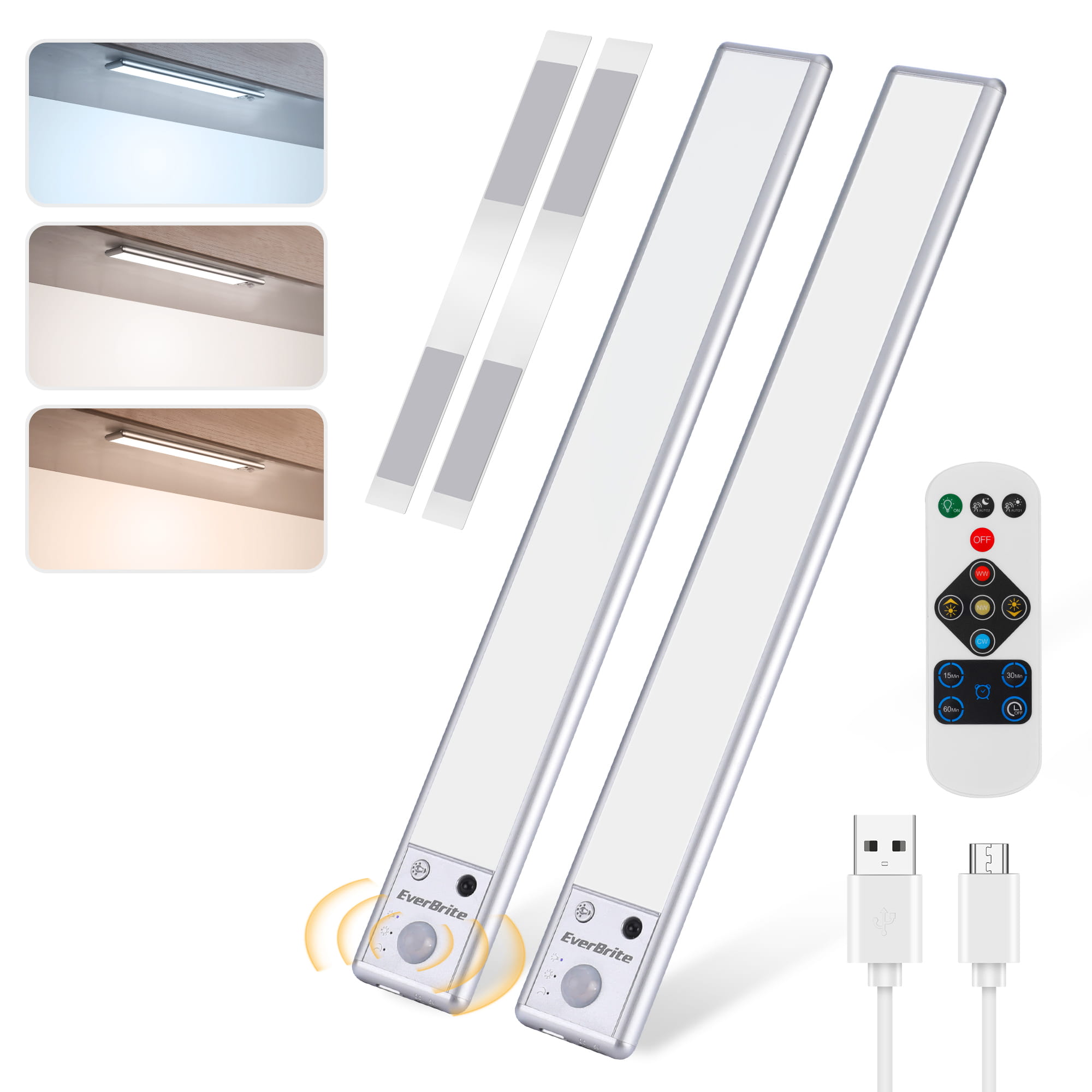 2 PACK 78LED LONG BAR SENSOR LIGHT WITH REMOTE CONTROL