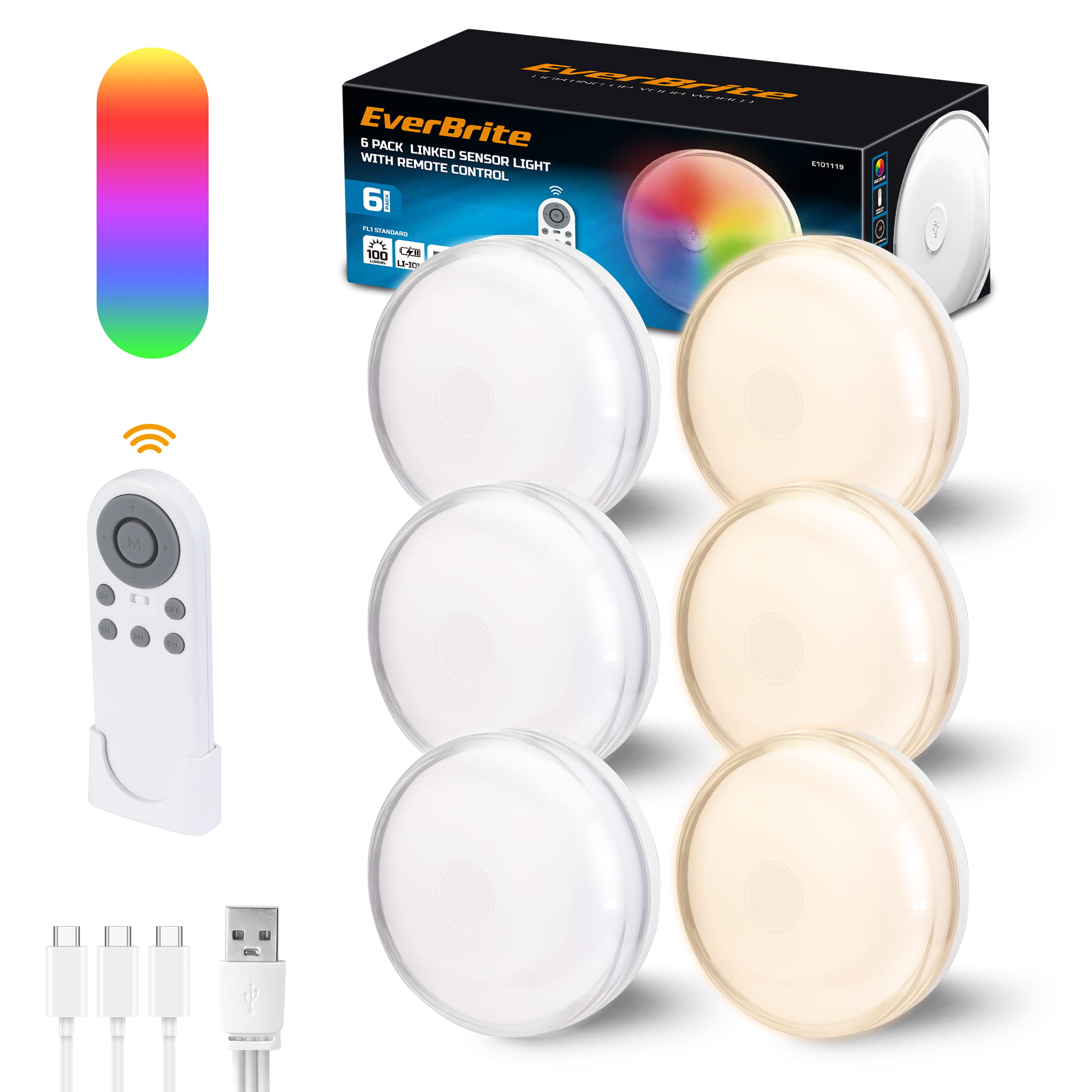 6 PACK LINKED SENSOR LIGHT WITH REMOTE CONTROL